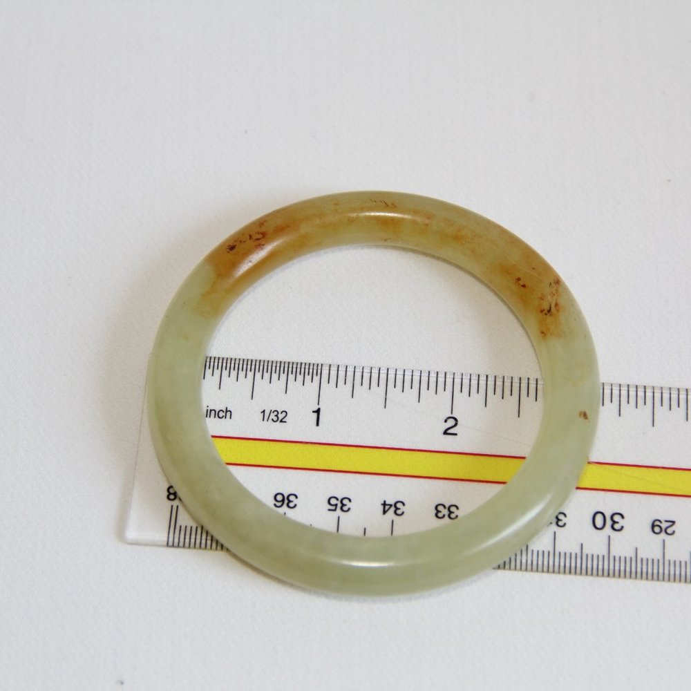 Solid Jade Varicolored Round Bangle Bracelet - image 4